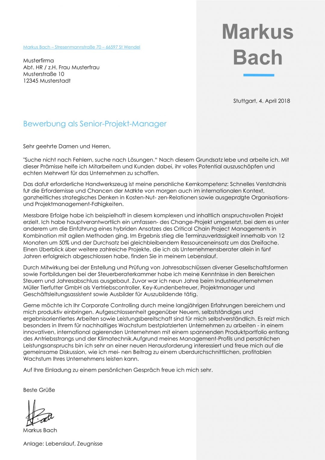 Anschreiben Beispiel vom Profi geprüft