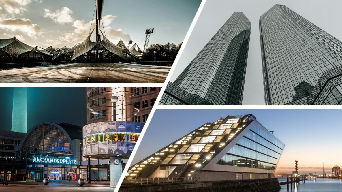 Initiativbewerbung Frankfurt, Berlin, München, Hamburg: Skyline-Collage